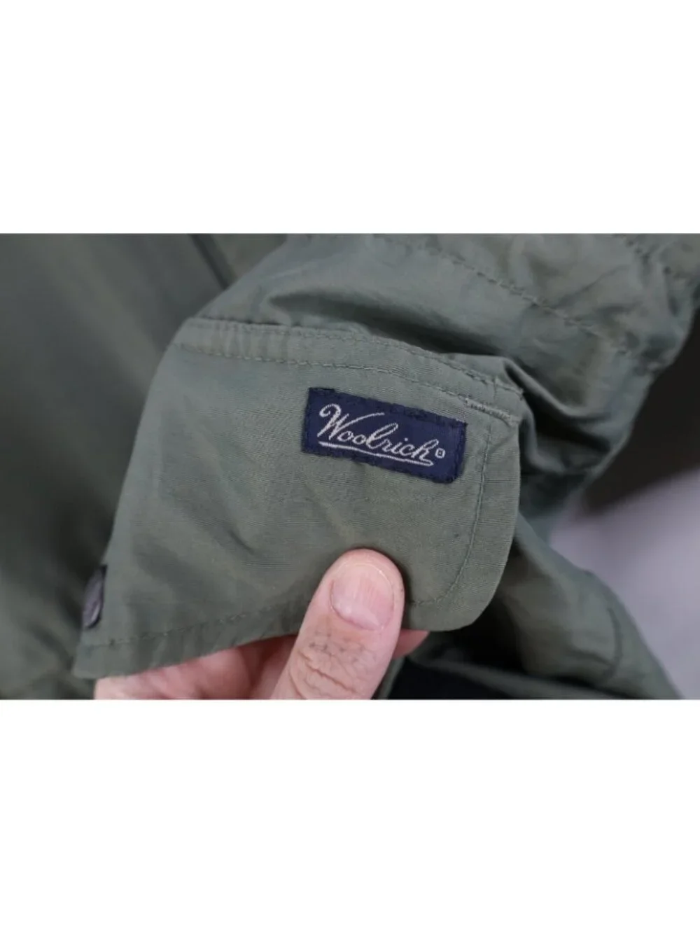 Vintage 90s Woolrich Mens Small Distressed Wool Lined Hooded Parka Jacket Rain - Picture 5 of 16